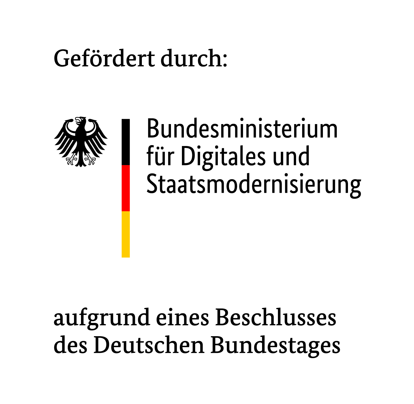 Ein Hinweis auf die Förderung durch das Bundesministerium für Digitales und Staatsmodernisierung